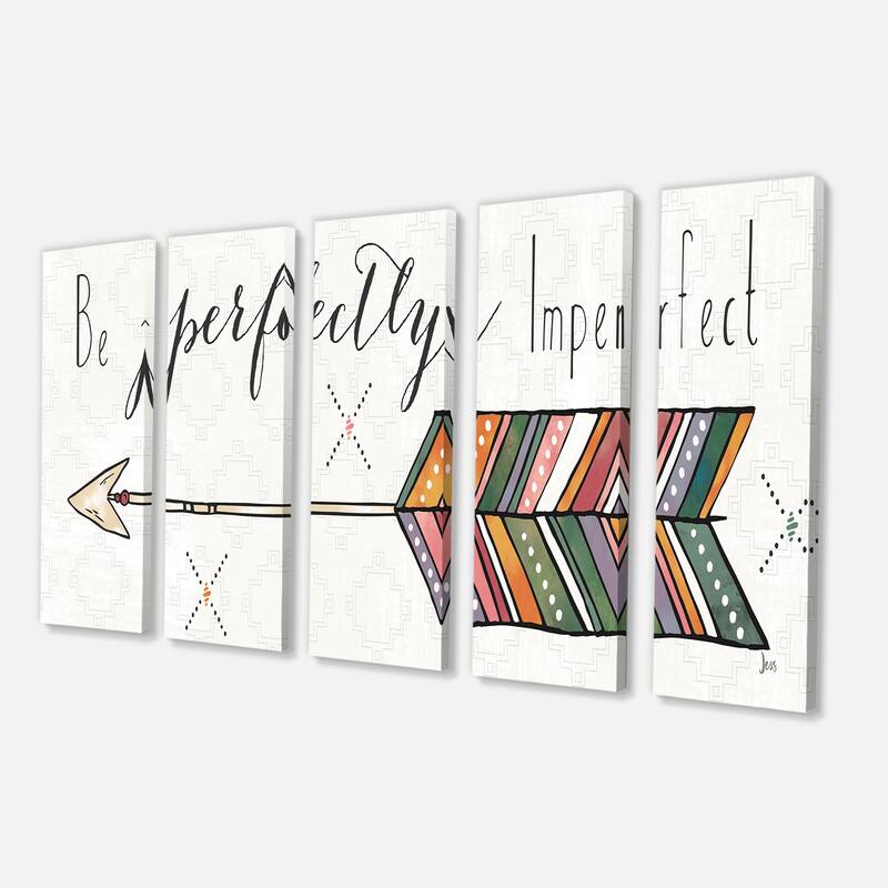 Designart "Be perfectly imperfect Boho Arrow I" Bohemian & Eclectic Canvas Art
