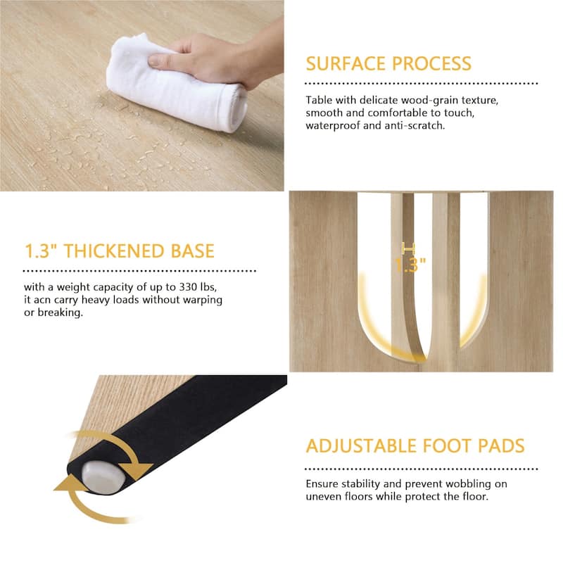 5-Piece Dining Set, 47.3" Round Dining Table with 4 Dining Chairs