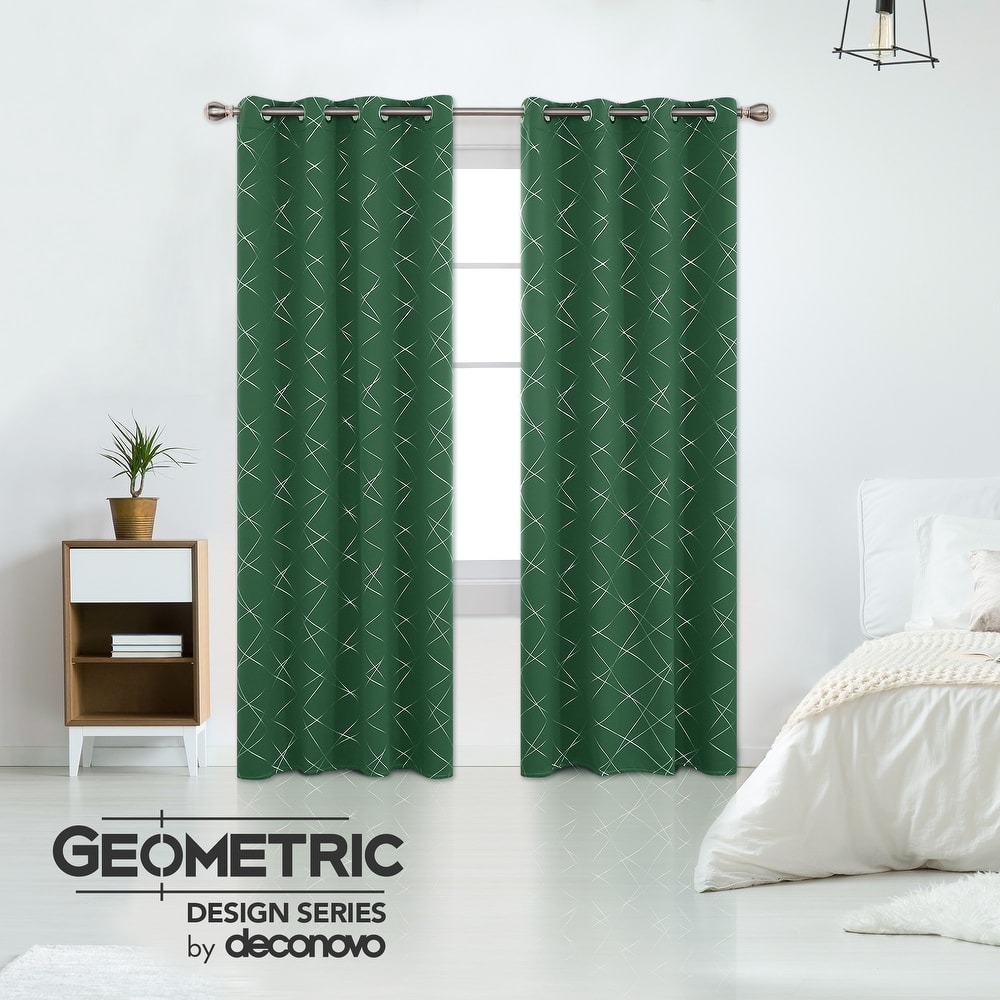 Deconovo 52 Inch Geometric Print Curtain Panel Pair(2 Panel)