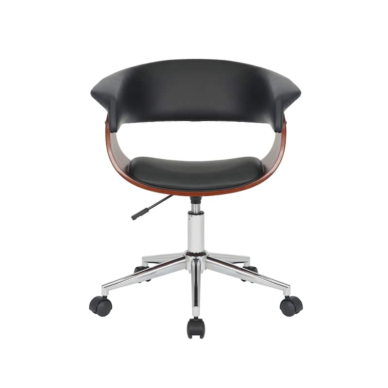Carson Carrington Sauoarkrokur Faux Leather Office Chair with Chrome Base