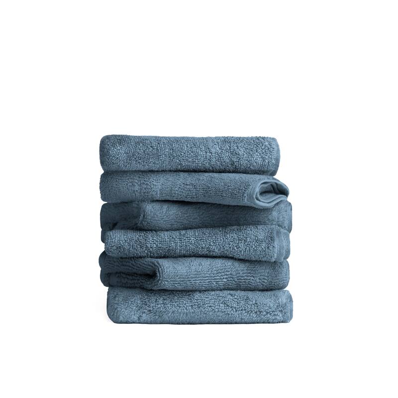 Becky Cameron 6-Piece Ultra Soft Cotton Washcloth Set - Light Blue