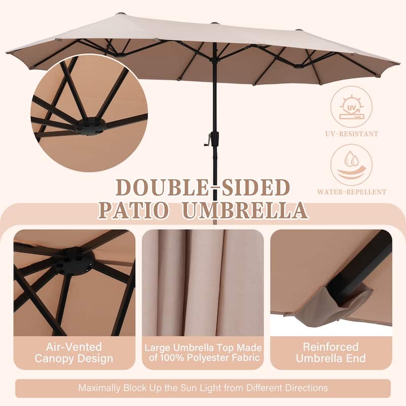 13ft Large Patio Umbrella Double Sided Outdoor Market Umbrella