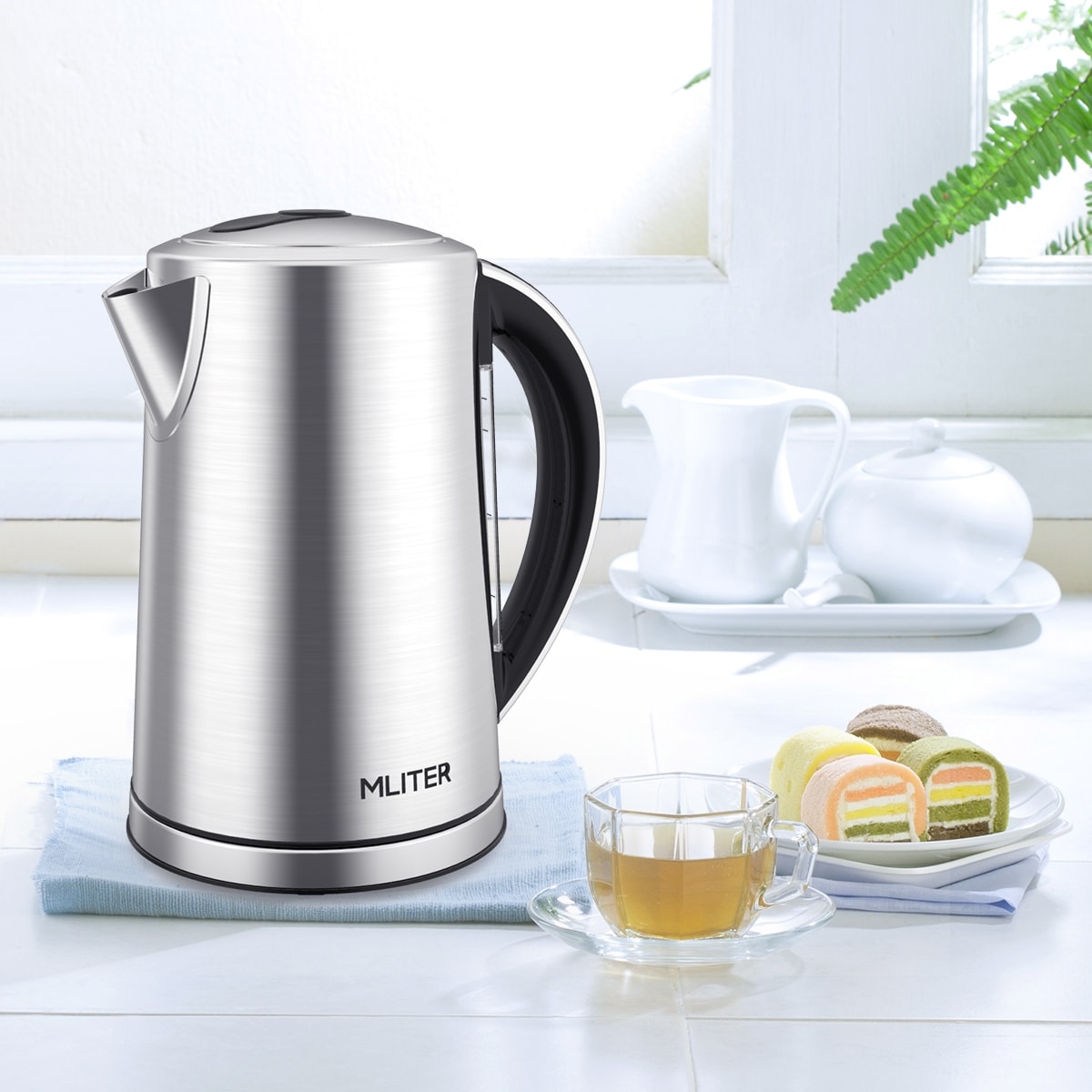 Mliter Electric Kettle With LED light, 1500W 1.7Litre, Stainless Steel,  Boil Dry Protection - Bed Bath & Beyond - 28764003