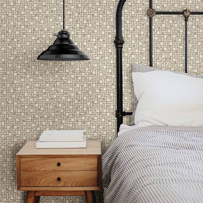 A-Street Prints Bento Taupe Geometric Wallpaper