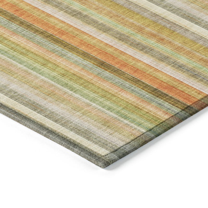 Machine Washable Indoor/ Outdoor Striped Chantille Rug