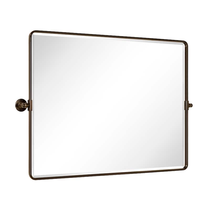TEHOME Lutalo horizontal Beveled Bathroom / Vanity Mirror - 30" x 40" - Rubbed Bronze