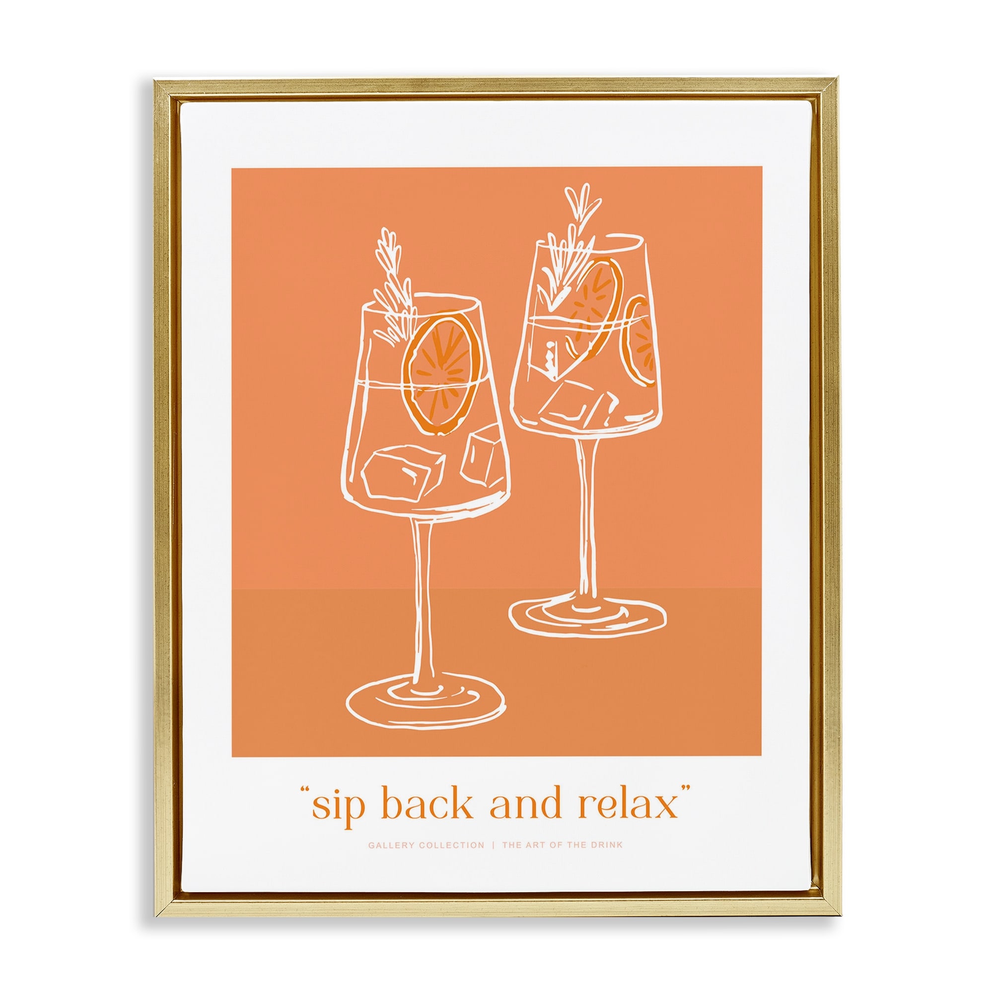 Stupell Sit Back & Relax Orange Framed Floater Canvas Wall Art Design By Lettered and Lined