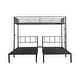 preview thumbnail 1 of 7, Metal Triple Twin Bunk Bed, Detachable into 3 Beds, Metal Triple Bed Frame with Guardrail, Twin over Twin & Twin Bunk Bed for 3