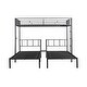 preview thumbnail 7 of 15, Modern Triple Twin Bunk Bed, Black, Sturdy Metal and Safety Guardrail
