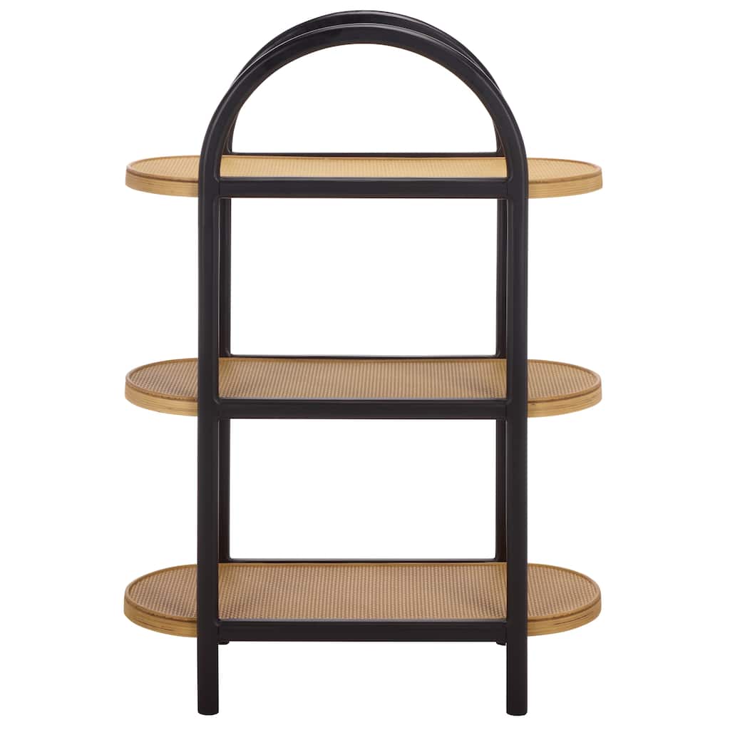 SEI Furniture Wilson Wood And Pe Rattan Shelf - 27"W x 12"D x 40"H