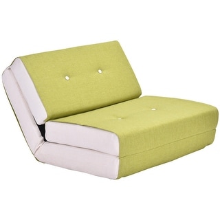 Shop Convertible Fold Down Sleeper Bed Couch Dorm Green Green
