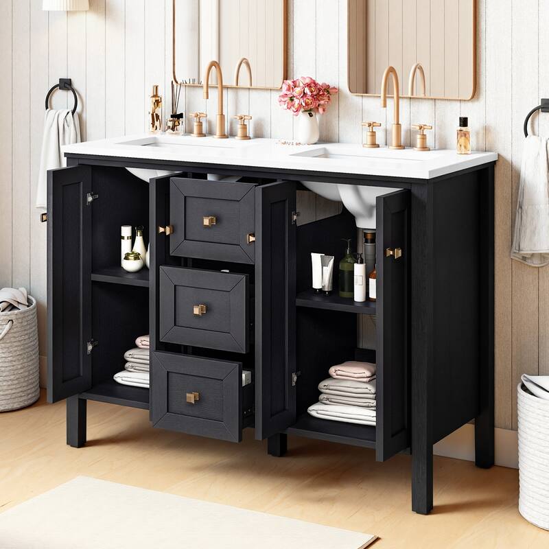 Moasis 47" Double Bathroom Vanity with Sink Set