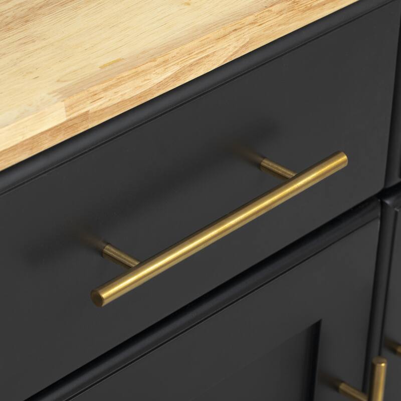 59.3" Rolling Kitchen Island with Storage 2 Pull Out Cabinet Organizers & Rubber Wood Drop Leaf,Trash Can Storage,Power Outlet