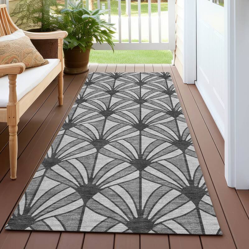 Machine Washable Indoor/ Outdoor Casual Kim Chantille Rug - Gray - 2'3" x 7'6"