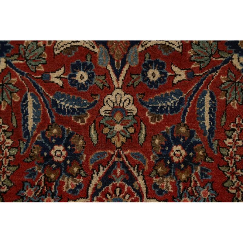 Antique Vegetable Dye Kashan Dabir Persian Wool Area Rug Handmade - 4'1" x 6'10"