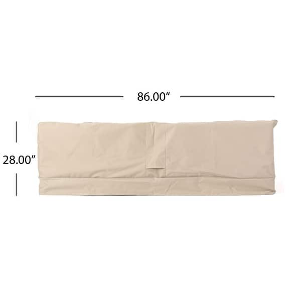 dimension image slide 5 of 6, Shield Outdoor Waterproof Fabric Chat Set Cover by Christopher Knight Home