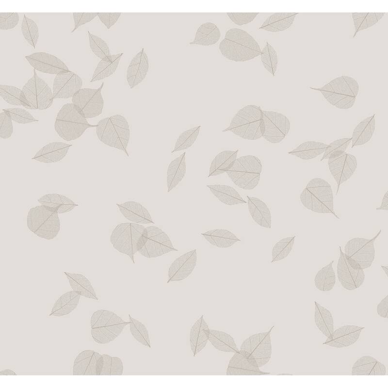 Myles Light Grey Leaves Wallpaper