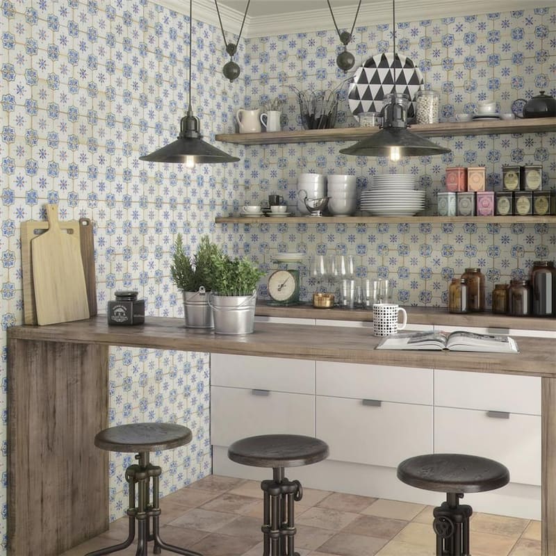 Merola Tile Mirambel Azul 13" x 13" Ceramic Floor and Wall Tile