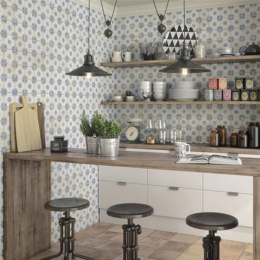 Merola Tile Mirambel Azul 13" x 13" Ceramic Floor and Wall Tile