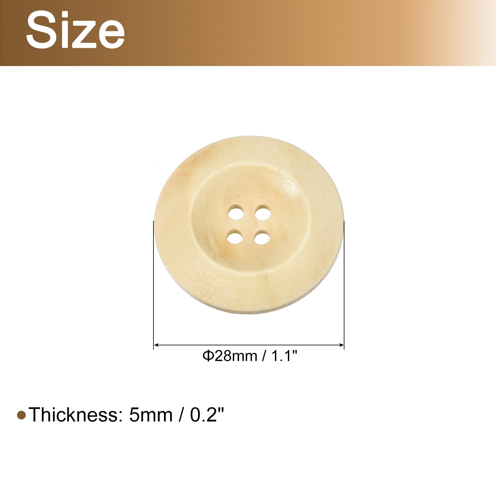 Wooden Buttons Round Wood Sewing Button Craft for Sewing DIY Craft Clothing