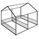 preview thumbnail 7 of 35, Metal Twin Size House Platform Bed with Two Shared Beds, Guardrails, Roof and Windows, Sturdy Frame, Black Finish