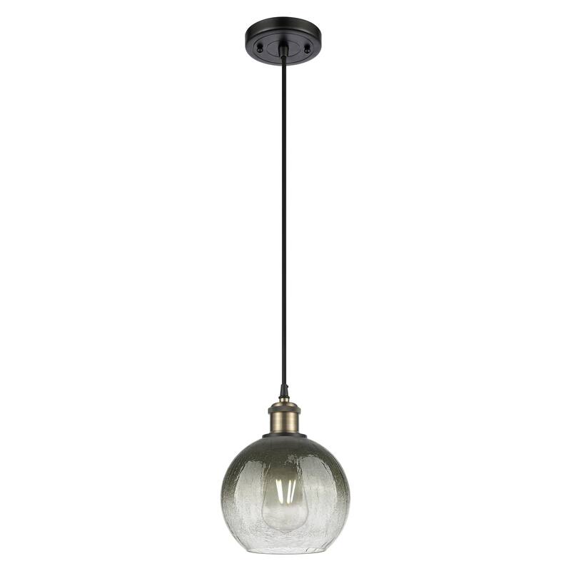 Innovations Lighting Endless Possibilities Ballston - Brookhaven Globe - 1 Light 8" Cord Hung Mini Pendant - Slate/Black Antique Brass
