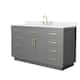 Option Dark Gray, Gold Trim, White Quartz Top