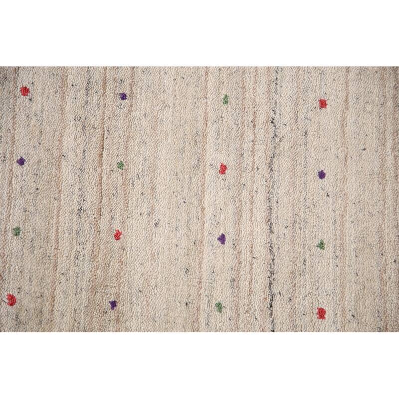 Striped Gabbeh Oriental Area Rug Hand-Knotted Wool Carpet - 8'6" x 11'7"