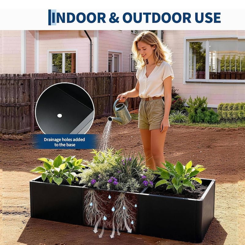 53.5" Modern Raised Garden Bed Planter, Ideal for Yard, Patio with Base - N/A