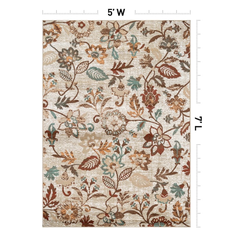 World Rug Gallery Contemporary Vine Floral Area Rug
