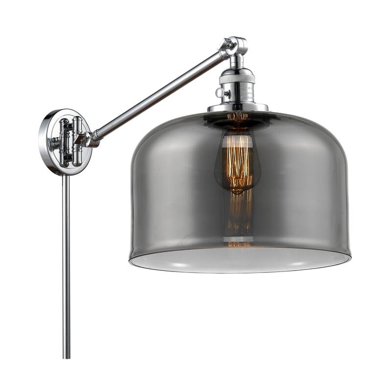 Innovations Lighting X-Large Bell Single Light 13" Tall Bathroom - Polished Chrome / Smoked