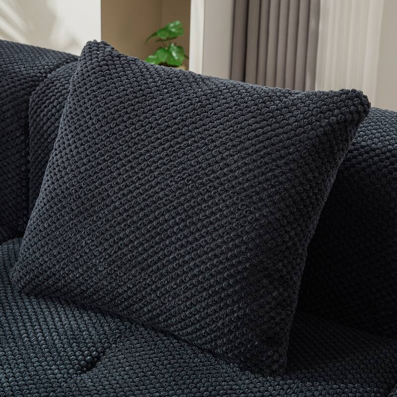 Modular L Shaped Sectional Sofa with Ottoman, Oversized Boneless Cloud Tufted Couch, Upholstered 3-Seater Sofa with 3 Pillows