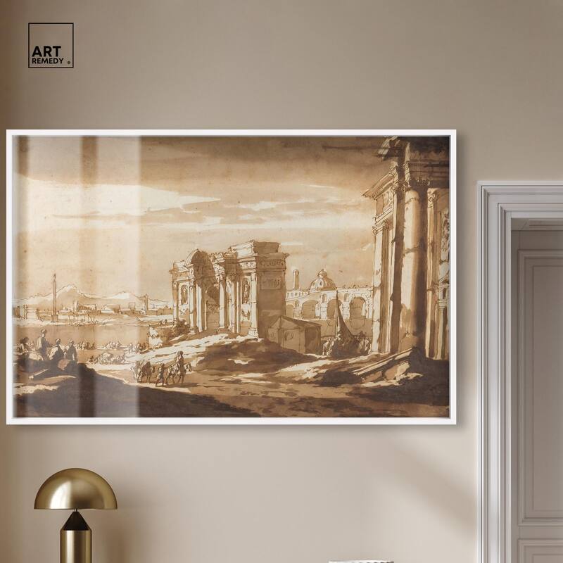 Capriccio View of Roman Ruins Shadowbox by Art Remedy