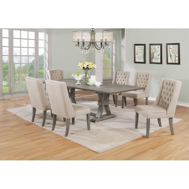 Best Quality Furniture Linen Dining Side Chair (Set of 2)