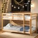 preview thumbnail 11 of 37, Twin over Twin Floor Bunk Bed, Low Height Design, Space-saving, White Natural