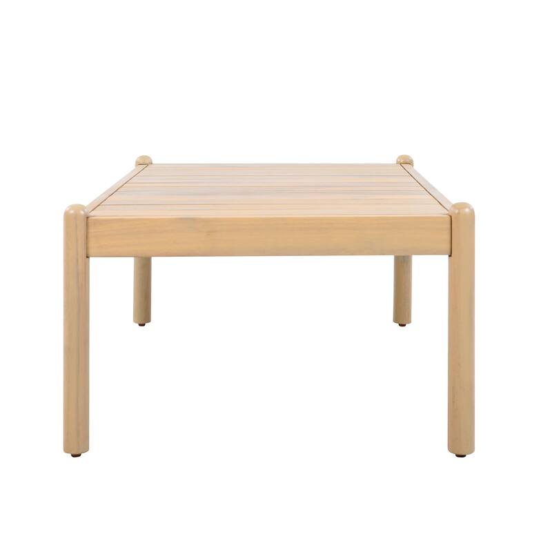 Christopher Knight Home - Monteria Outdoor 39.17" Rectangular Acacia Wood Coffee Table, Slatted Tabletop & Low-Profile Design