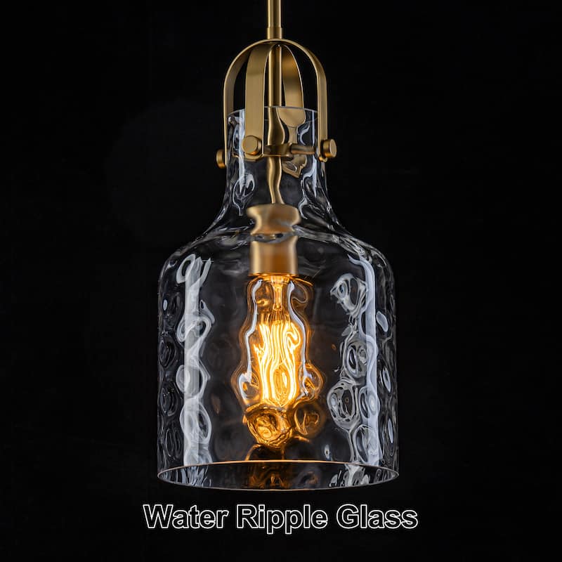 Starsky Modern 1-Light Clear Hammered Glass Pendant
