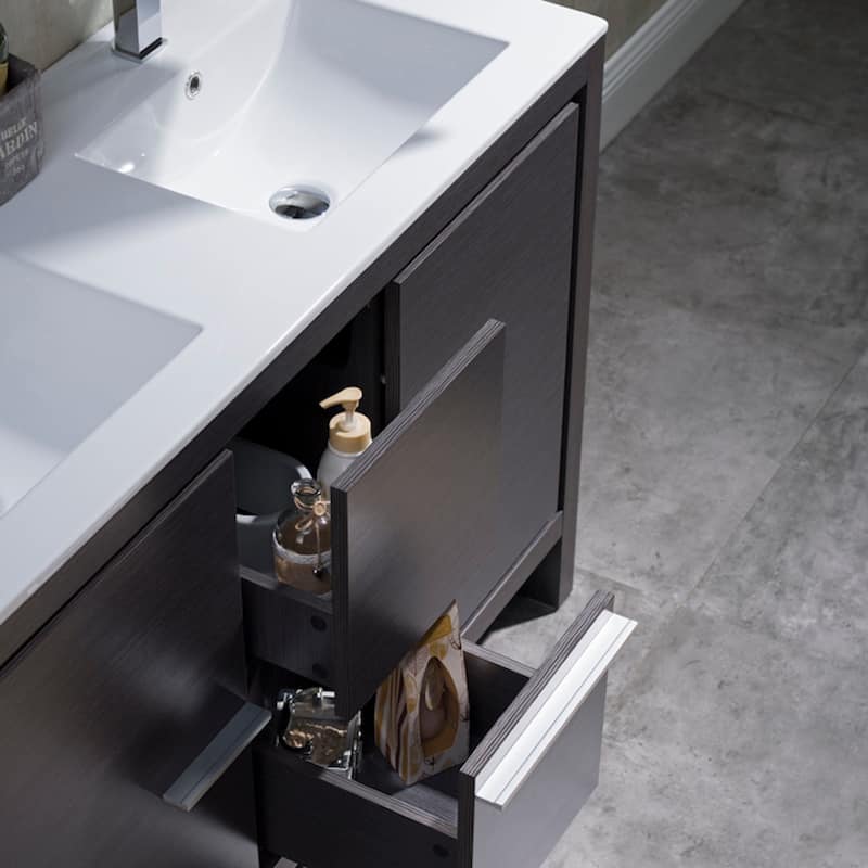 Solid Wood Bathroom Vanity with Mirror Medicine Cabinet