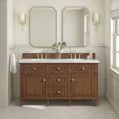 James Martin Vanities Lorelai 60" Double Vanity, Mid-Century Walnut
