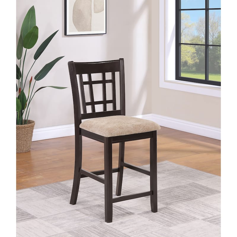 Lavon Wood Lattice Back Counter Height Stools (Set of 2) - 18.50'' x 20.25'' x 41.25''