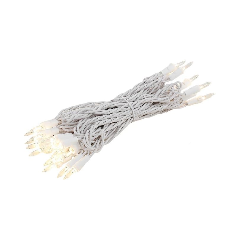 35 Light Clear Christmas Craft Mini Light Set, White Wire, 17' Long - String Lights