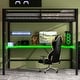 preview thumbnail 35 of 64, Gaming Loft Bed with RGB LED Light & USB Charge Station, Metal Loft Bed Frame w/Built-in Desk & Full-Length Guardrails Black - Full