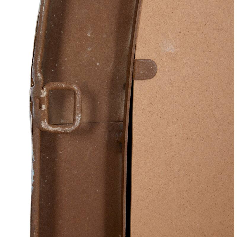 White Metal Window Pane Inspired Room Wall Mirror with Arched Top