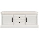 preview thumbnail 3 of 7, White Solid Wood 2-Drawer Entryway Storage Bench