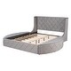 preview thumbnail 2 of 22, Nestfair Queen Size Upholstered Platform Bed with 1 Drawer and 2 Side Storage Stool