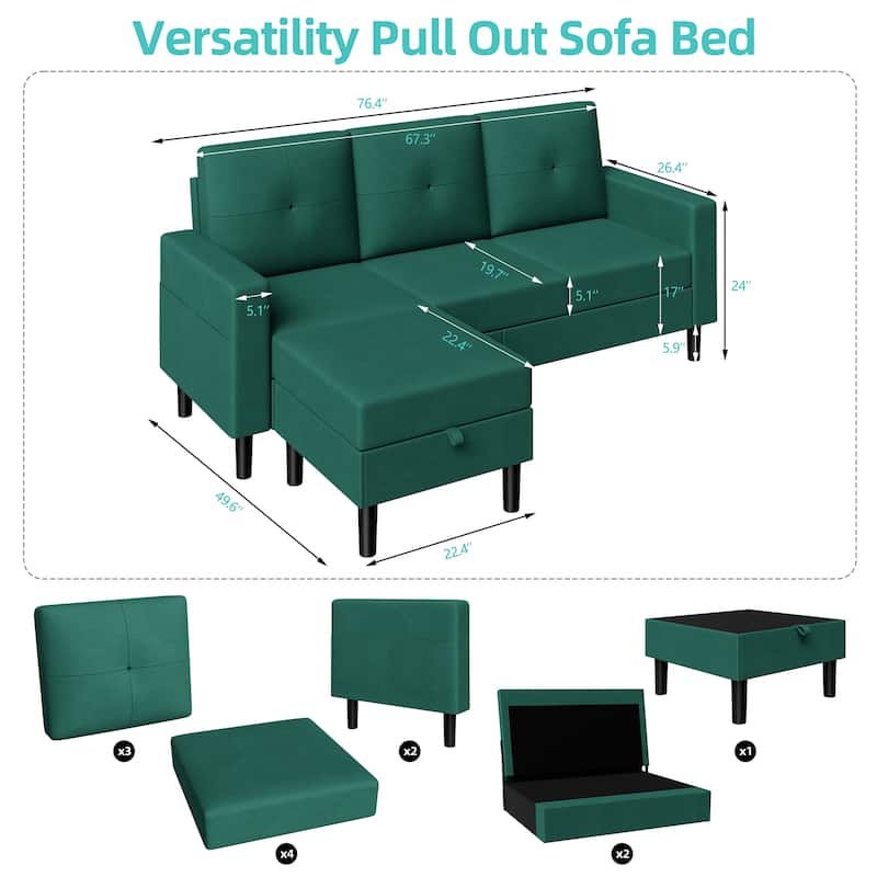 Futzca Convertible Sectional Sofa Couch