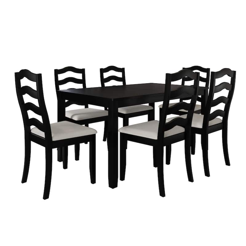 CraftPorch Sophistique 7-piece Wooden Dining Set - Black