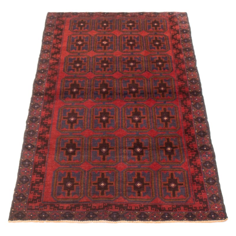 ECARPETGALLERY Hand-knotted Baluch Red Wool Rug - 3'5 x 6'6