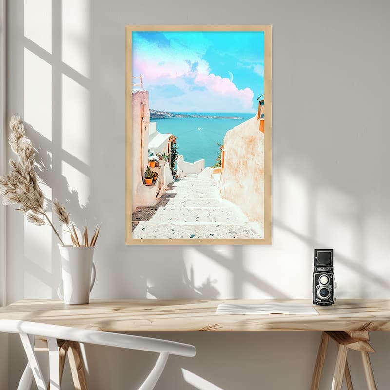 "Surreal Greece" Framed Textured Wall Art
