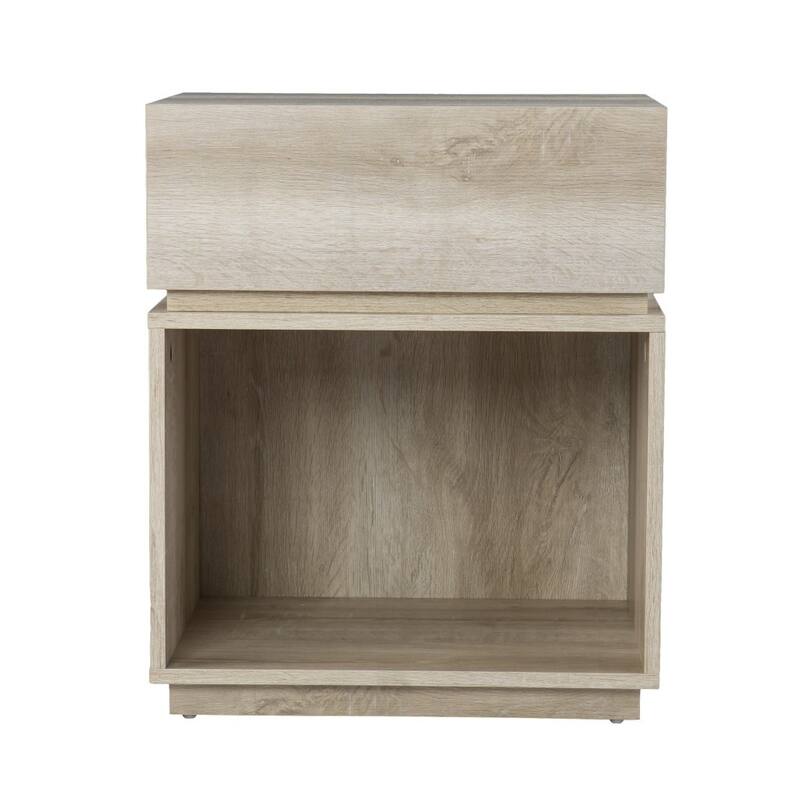 24" Brown Manufactured Wood Rectangular End Table With Drawer With Shelf - 20x16x24